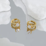 Silver Ear Studs Cold Wind Star Micro Diamond Student All-Match Ear Buckle