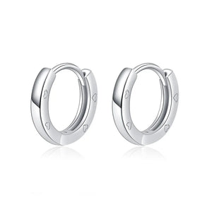 Glossy Sterling Silver Earrings - Minimalist Design