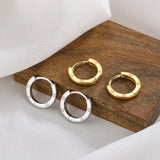 Glossy Sterling Silver Earrings - Minimalist Design