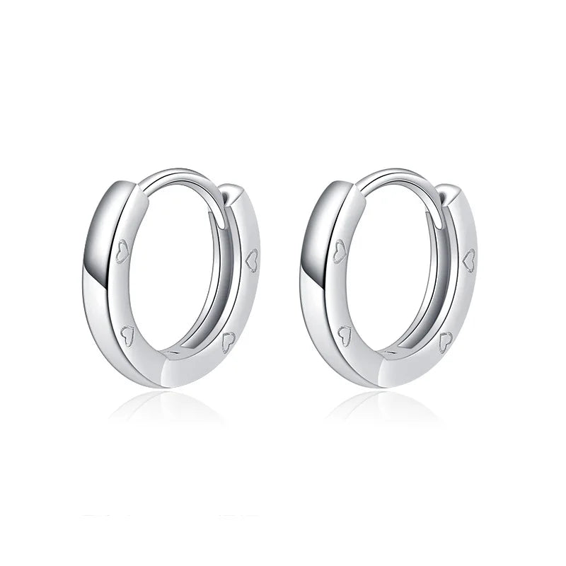 Glossy Sterling Silver Earrings - Minimalist Design