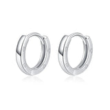 Glossy Sterling Silver Earrings - Minimalist Design
