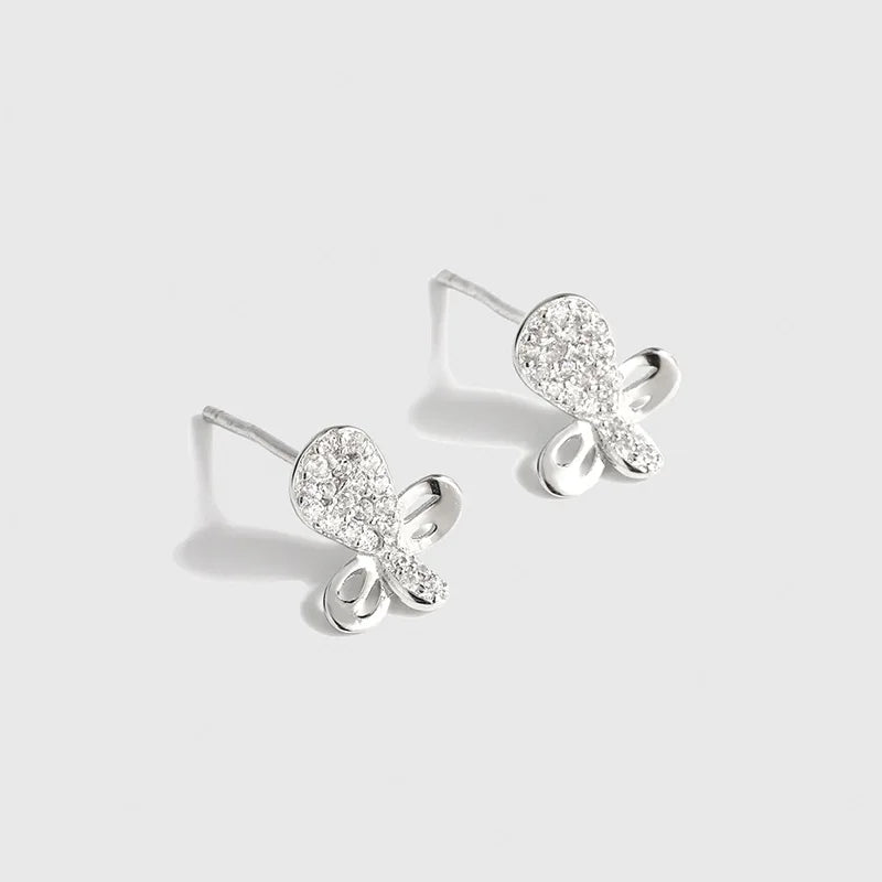 Sterling Silver Geometric Earrings with Micro-Diamonds