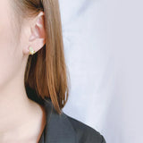 Sterling Silver Geometric Earrings with Micro-Diamonds