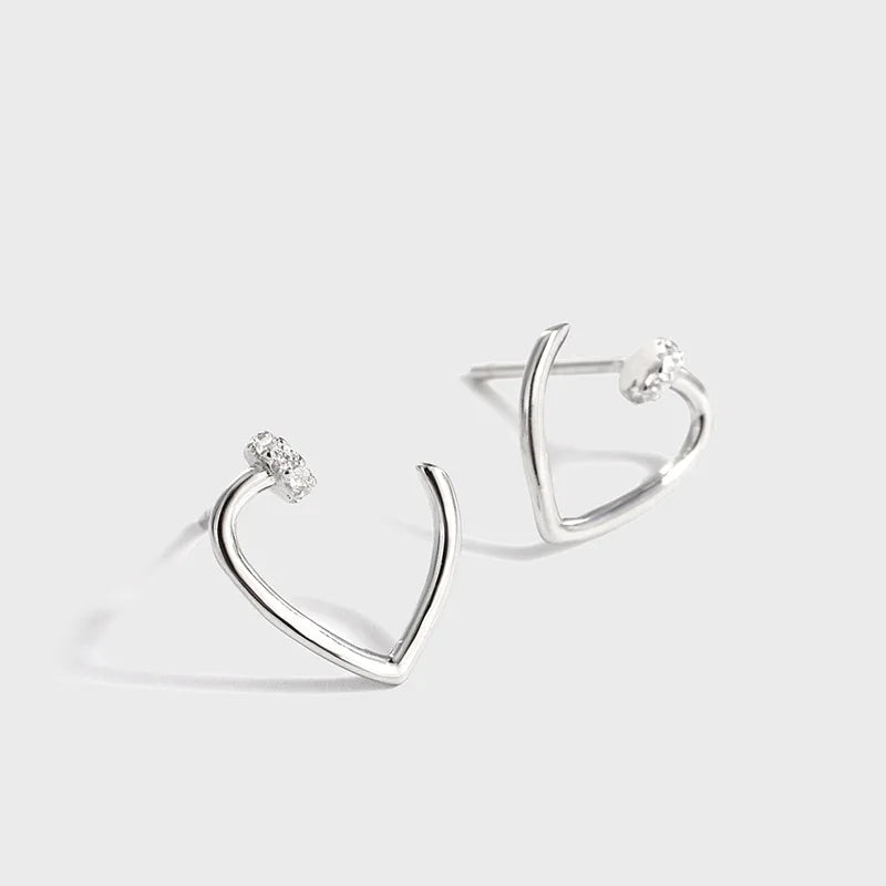 Sterling Silver Geometric Earrings with Micro-Diamonds