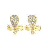 Sterling Silver Geometric Earrings with Micro-Diamonds