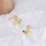 Sterling Silver Geometric Earrings with Micro-Diamonds