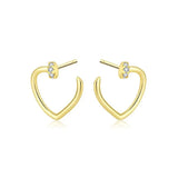 Sterling Silver Geometric Earrings with Micro-Diamonds