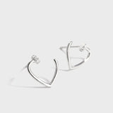 Sterling Silver Geometric Earrings with Micro-Diamonds