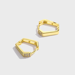 Sterling Silver Diamond-Shaped Earrings for Women
