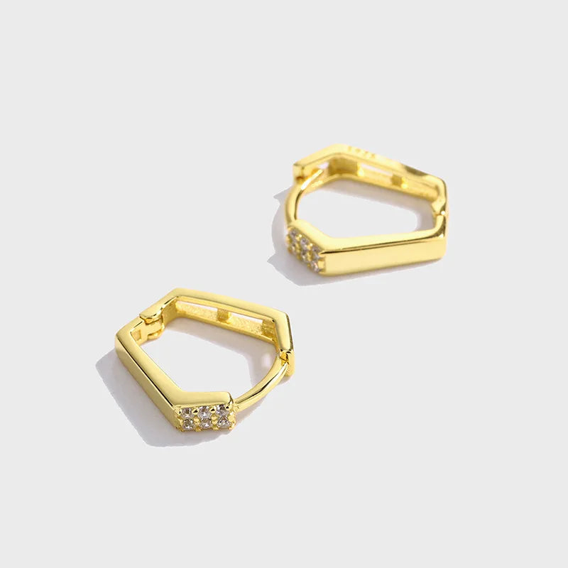 Sterling Silver Diamond-Shaped Earrings for Women