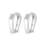 Sterling Silver Diamond-Shaped Earrings for Women