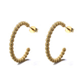 Geometric Beaded Twill Earrings Niche Silver Jewelry