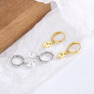 Sterling Silver Star Hollow Air Earrings INS Cold Wind Niche Wild Ear Buckle