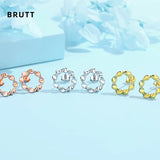 Sterling Silver Twist Earrings - Small Fresh Niche Design