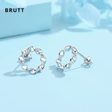Sterling Silver Twist Earrings - Small Fresh Niche Design
