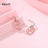S925 Sterling Silver Pig Nose Earrings All-match Student Jewelry