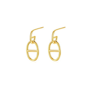 S925 Sterling Silver Pig Nose Earrings All-match Student Jewelry