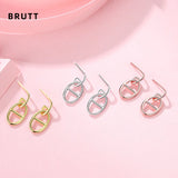 S925 Sterling Silver Pig Nose Earrings All-match Student Jewelry