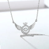 S925 Angel Wings Smart Collarbone Necklace Female Niche High-End All-Match