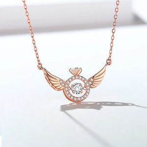 S925 Angel Wings Smart Collarbone Necklace Female Niche High-End All-Match