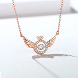 S925 Angel Wings Smart Collarbone Necklace Female Niche High-End All-Match