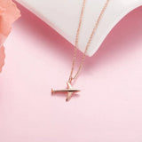 Sterling Silver Airplane Ladies Ring Necklace