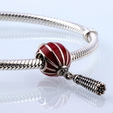 S925 Sterling Silver Balloon Rainbow Castle Beaded Bracelet Pendant