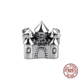 S925 Sterling Silver Balloon Rainbow Castle Beaded Bracelet Pendant