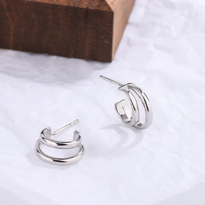 Sterling Silver Earrings Geometric Circle Earrings