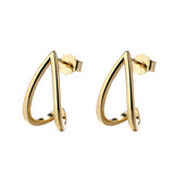 Sterling Silver Heart-shaped Hollow Earrings for Women