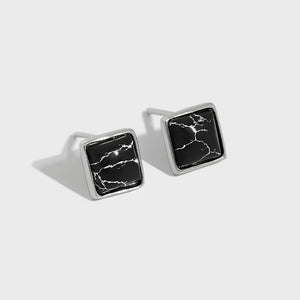 Sterling Silver Turquoise Marble Earrings Female All-Match
