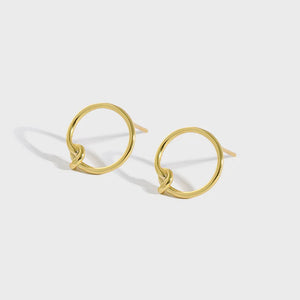 Minimalist Geometric Knotted Line Earrings