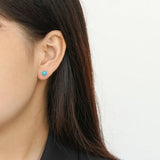 Turquoise Shell Earrings Silver Minimalist Jewelry