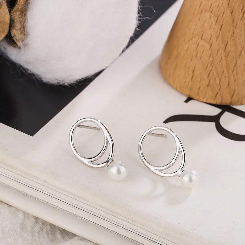 Minimalist Pentagram Sterling Silver Earrings