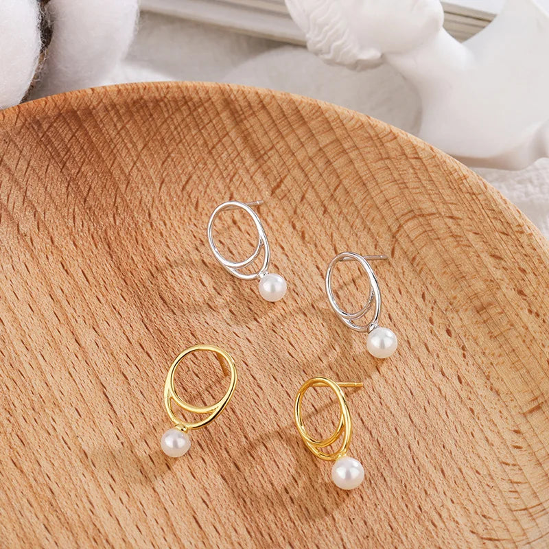 Minimalist Pentagram Sterling Silver Earrings