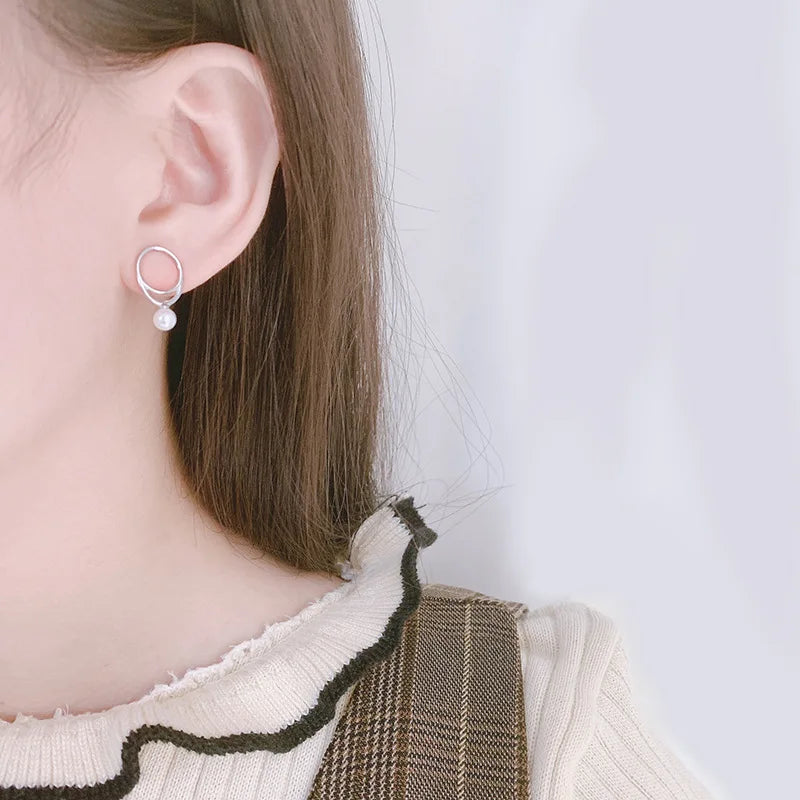 Minimalist Pentagram Sterling Silver Earrings