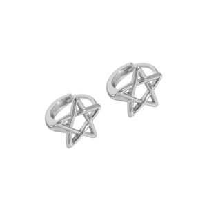 Sterling Silver Pentagram Earrings Minimalist Ear Jewelry