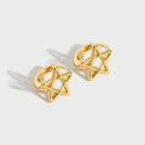 Sterling Silver Pentagram Earrings Minimalist Ear Jewelry