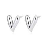 Irregular Love Sterling Silver Earrings, All-Match Student Earrings