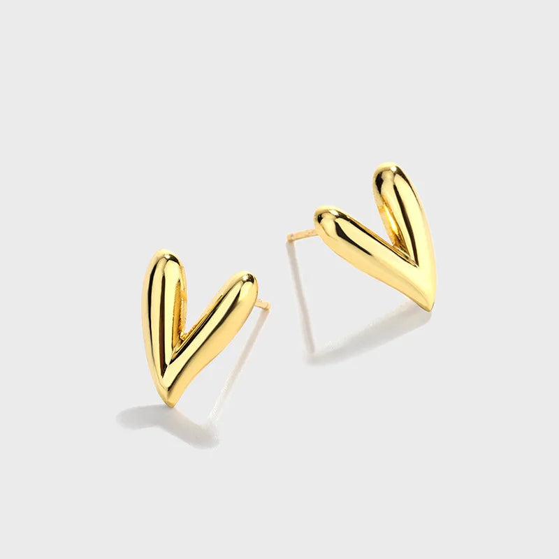 Irregular Love Sterling Silver Earrings, All-Match Student Earrings