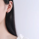 Sterling Silver Circle Earrings Women's All-Match Ear Jewelry