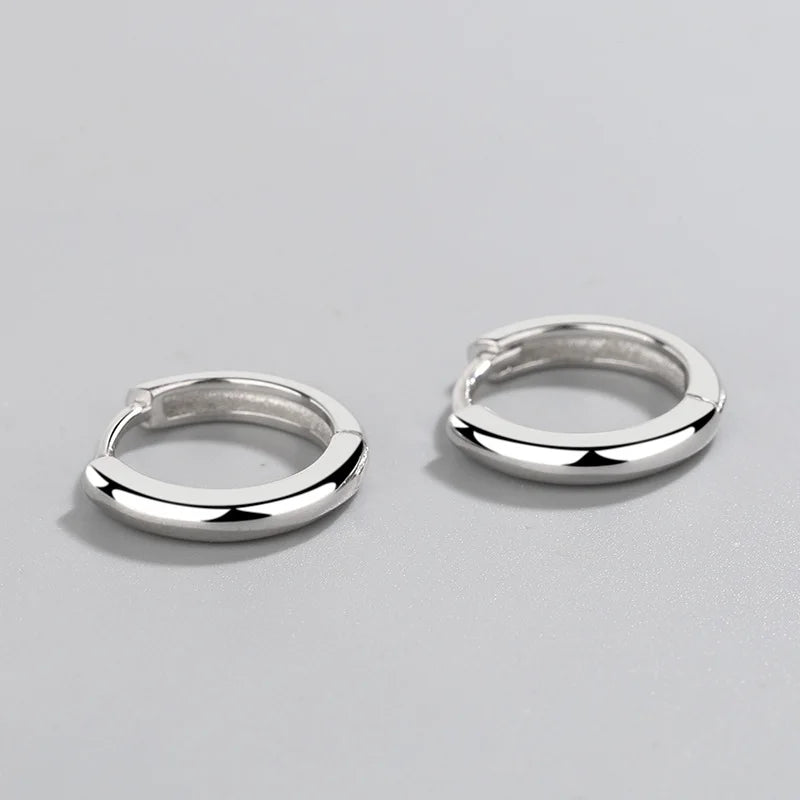 Sterling Silver Circle Earrings Women's All-Match Ear Jewelry