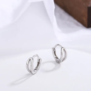 Sterling Silver Circle Earrings All-Match Student Ear Jewelry