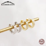 Sparkly Small Hoop Earrings Lab Diamond 925 8mm