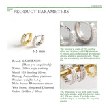 Sparkly Small Hoop Earrings Lab Diamond 925 8mm