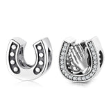 S925 Silver Inlaid Zircon U Letter Beads Bracelet DIY Accessories