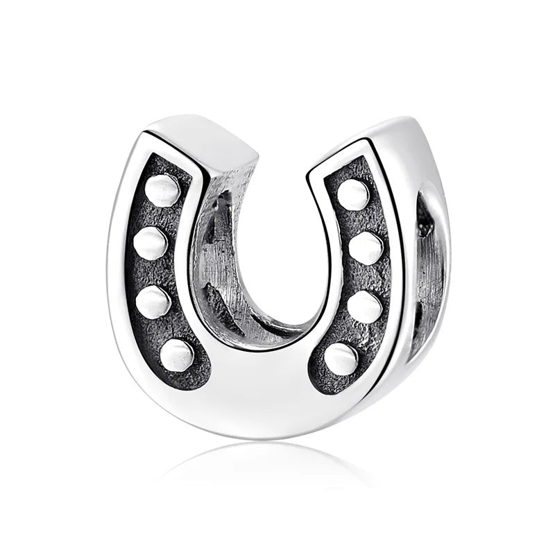 S925 Silver Inlaid Zircon U Letter Beads Bracelet DIY Accessories