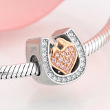 S925 Silver Inlaid Zircon U Letter Beads Bracelet DIY Accessories