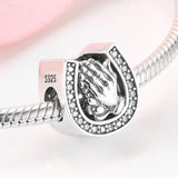 S925 Silver Inlaid Zircon U Letter Beads Bracelet DIY Accessories