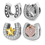 S925 Silver Inlaid Zircon U Letter Beads Bracelet DIY Accessories